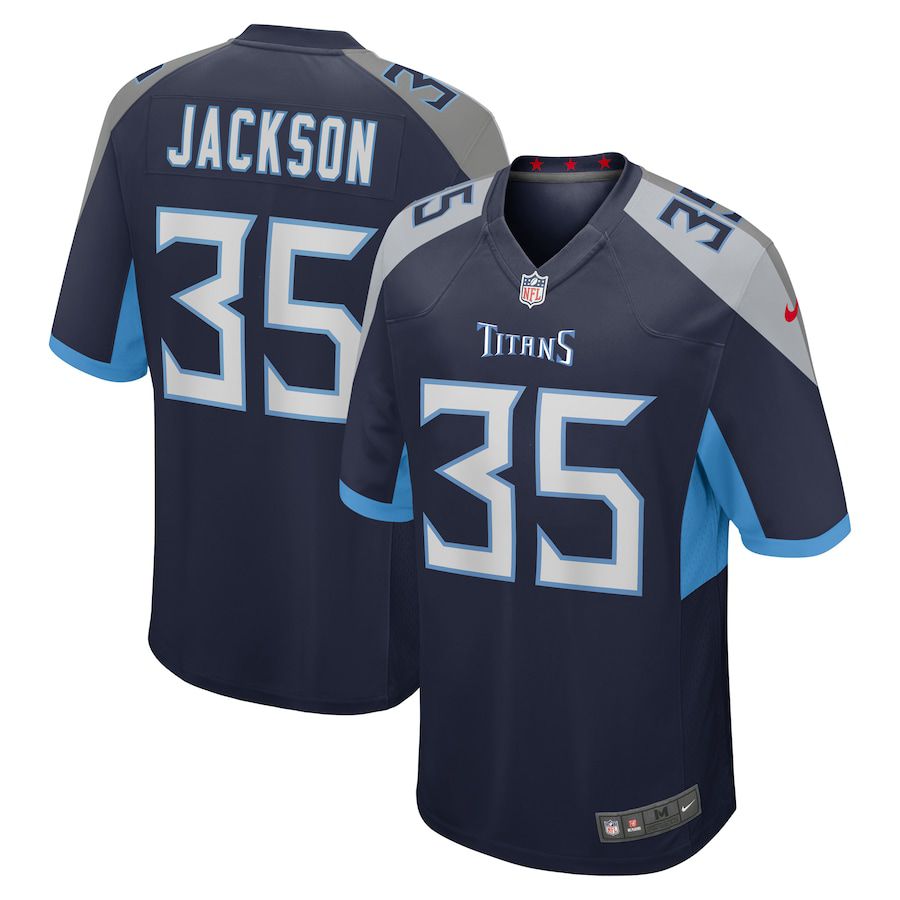 Men Tennessee Titans #35 Chris Jackson Nike Navy Game NFL Jersey->tennessee titans->NFL Jersey